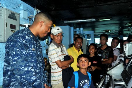 USS George Washington sailor gives tour 121026-N-SS906-029