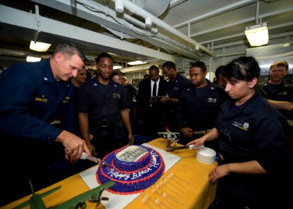 USS Germantown celebrates African American History Month 160228-N-KB426-048