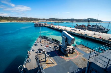 USS Germantown departs White Beach 141022-N-XM324-010