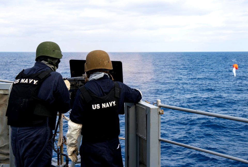 USS Germantown crew-served weapons qualification shoot 141024-N-UD469-121