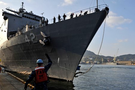 USS Germantown departs Sasebo, Japan. (8384016252)