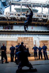 USS Germantown VBSS drill 141003-N-XM324-006