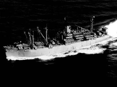 USS Goshen (APA-108) underway in the Pacific Ocean on 15 January 1945 (NH 107710) photo