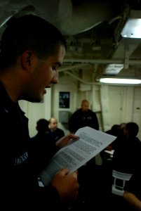 USS Green Bay advancement exam 130307-N-BB534-107
