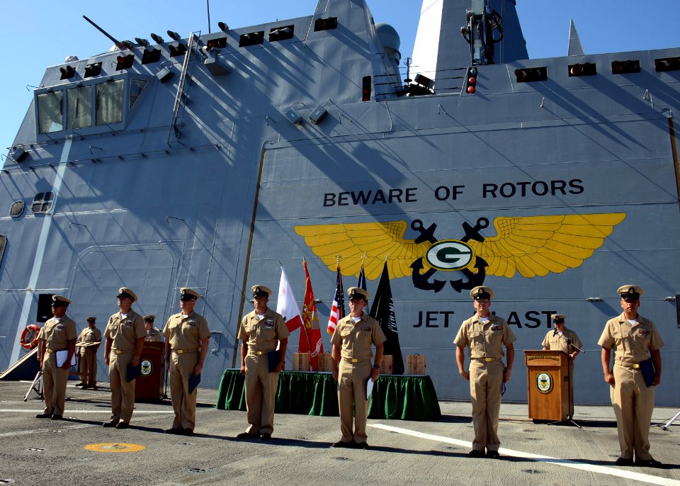 USS Green Bay CPO pinning ceremony 140916-N-BB534-212
