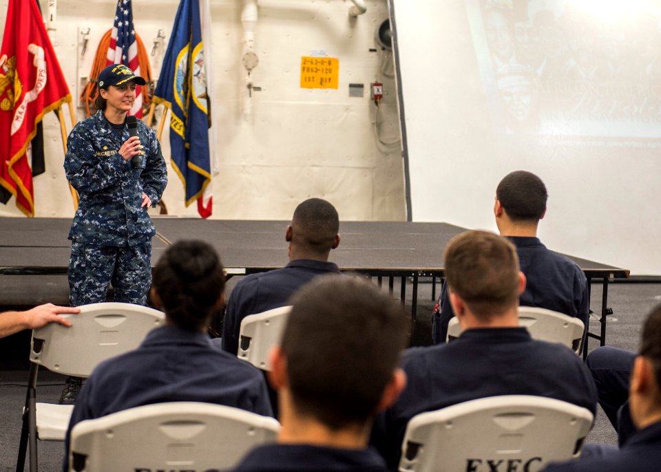 USS Green Bay African-American History Month celebration 150215-N-KE519-047