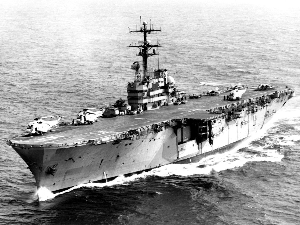 USS Guam (LPH-9) at sea c1973
