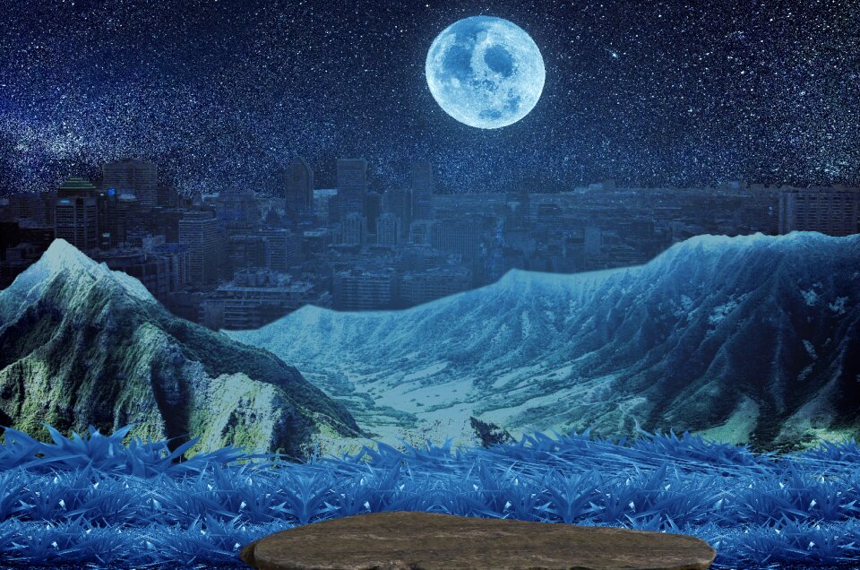 Moon landscape mountains