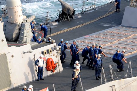 USS Gridley takes on fuel from the Reagan DVIDS202062