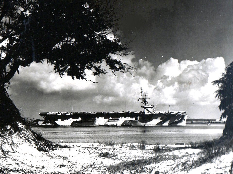 USS Guadalcanal (CVE-60) at anchor 1945