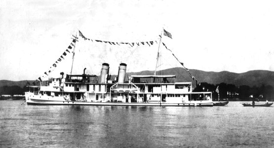 USS Guam (PR-3) at anchor off Changsha, China, on 4 July 1931