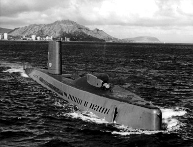 USS Halibut with bow thruster