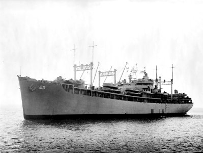 USS Hamul (AD-20) in October 1953 photo