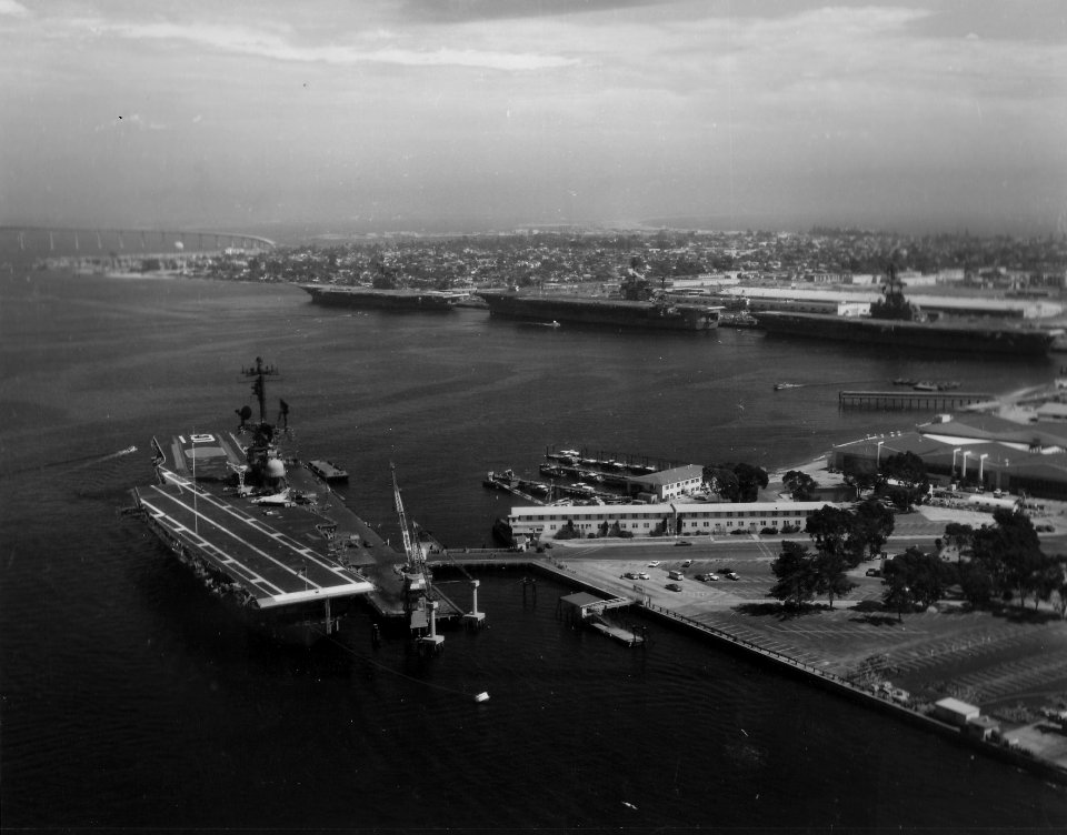 USS Hancock (CVA-19) plus carriers at San Diego 1970
