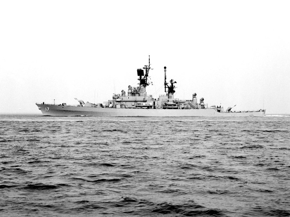 USS Harry E. Yarnell (CG-17) underway at sea on 31 March 1984