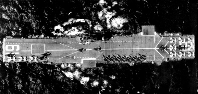 USS Hancock (CVA-19) aerial photo c1955
