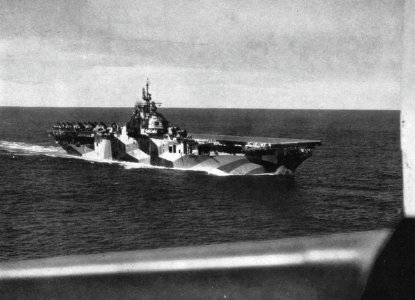 USS Hancock (CV-19) underway at sea, circa in 1944