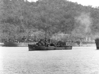 USS Harmon (DE-678) at Langemak Bay, New Guinea, 31 March 1944 (80-G-230056)