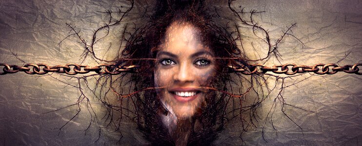 Surreal friendly smile