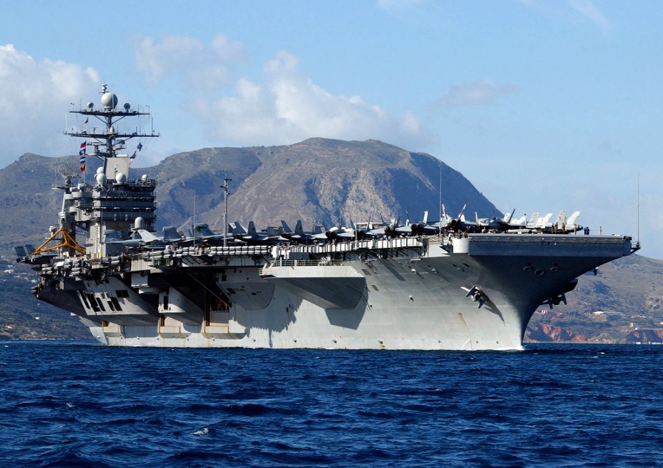 USS Harry S. Truman (CVN 75) departing Greece