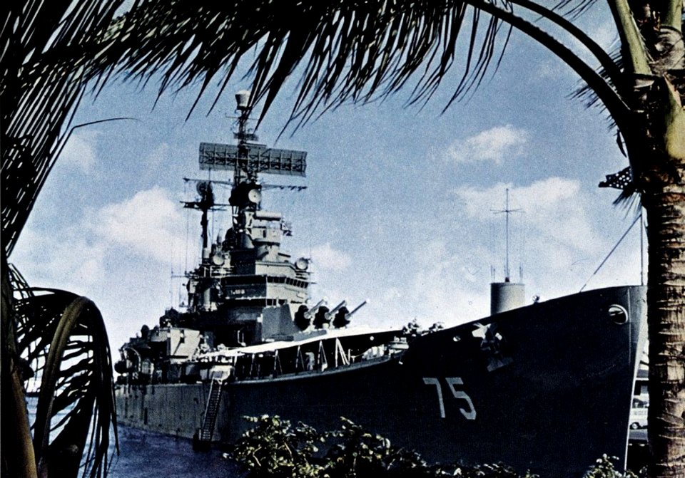 USS Helena (CA-75) at Pearl Harbor in 1961