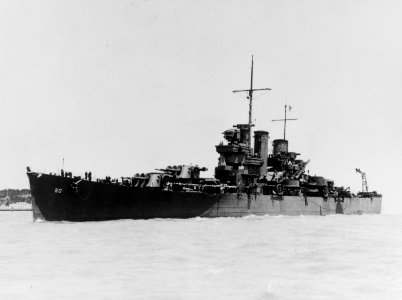 USS Helena (CL-50) off the Mare Island Naval Shipyard on 1 July 1942 (NH 95813)