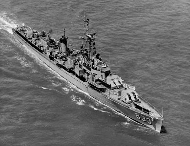 USS Herbert J. Thomas (DDR-833) underway in San Francisco Bay on 13 June 1957 (NH 94309)