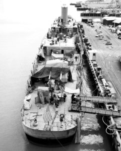 USS Herbert J. Thomas (DD-833) during FRAM I at Mare Island in January 1965