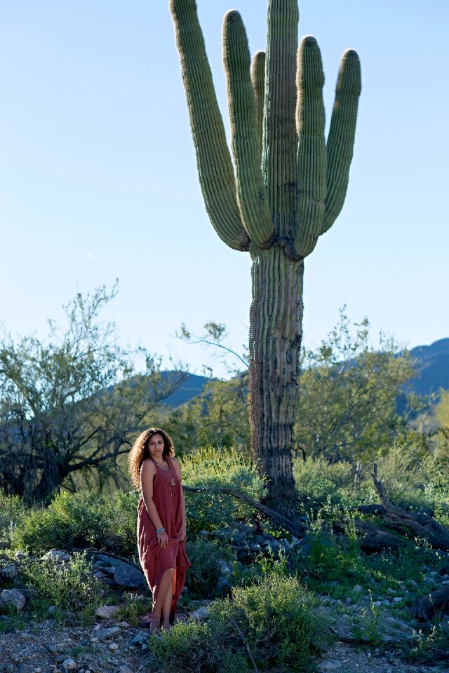 Road girl saguaro