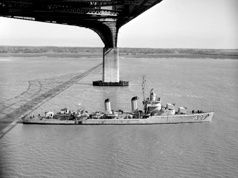 USS Hilary P. Jones (DD-4127) underway on 18 February 1954