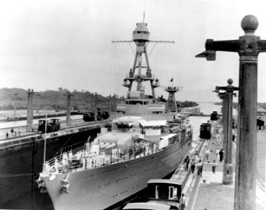 USS Houston (CA-30) in the Panama Canal 1934 photo