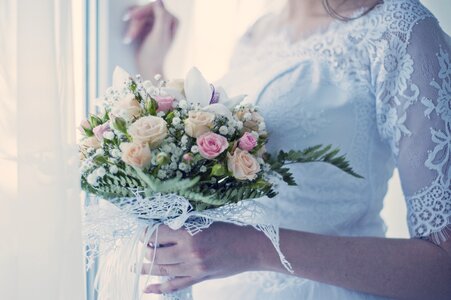 Wedding marriage bouquet photo