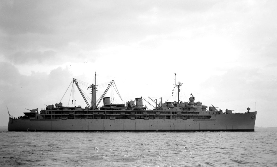 USS Howard W. Gilmore (AS-16) underway on 12 April 1950 (7576239)