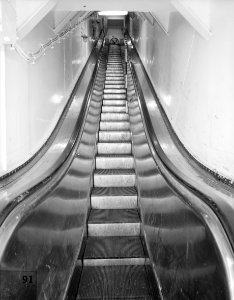 USS Hornet (CVS-12) hangar deck escalator 1992