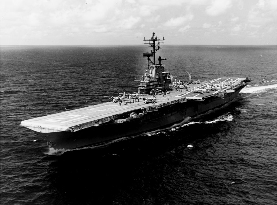 USS Hornet (CVS-12) underway in the Gulf of Tonkin on 5 September 1967