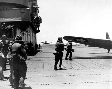 USS Hornet island SBD Midway