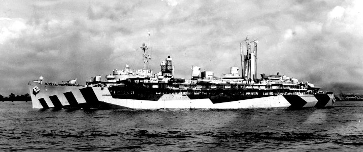 USS Howard W. Gilmore (AS-16) underway in Subic Bay, Phillippines, on 11 October 1945 (80-G-347882)