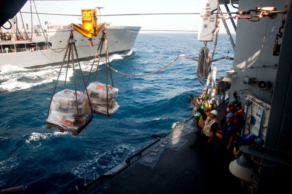 USS Hue City conducts a replenishment-at-sea. (8718540218)