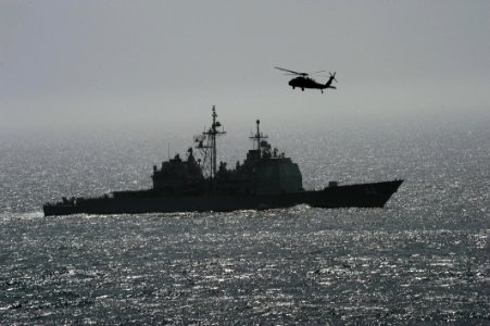 USS Hue City transits the North Arabian Sea. (8671240499)