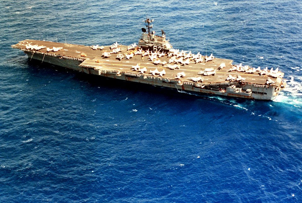 USS Independence (CV-62) underway in April 1979
