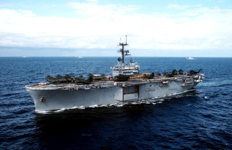 USS Inchon (LPH-12) during exercise Northern Wedding 1986