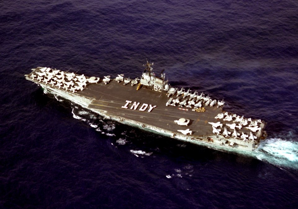 USS Independence (CV-62) underway in 1979