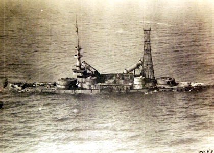 USS Indiana (BB-1), damage after aerial bombing test, 1921 (37939848482)