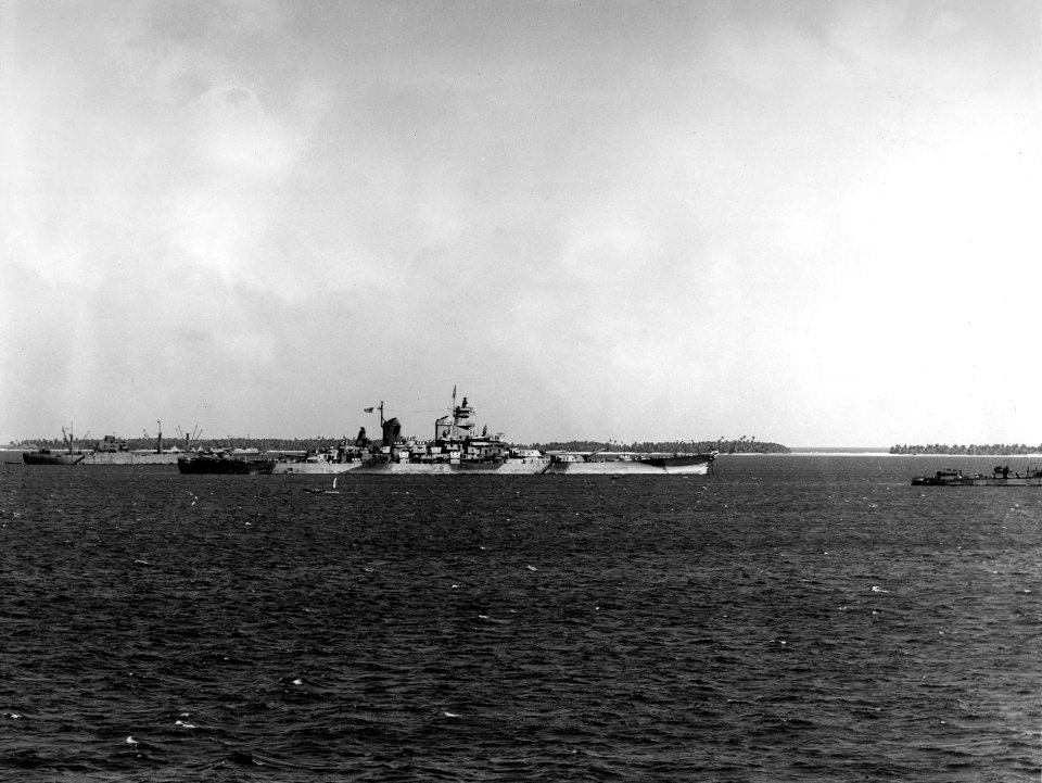USS Iowa (BB-61) at a Pacific anchorage c1944