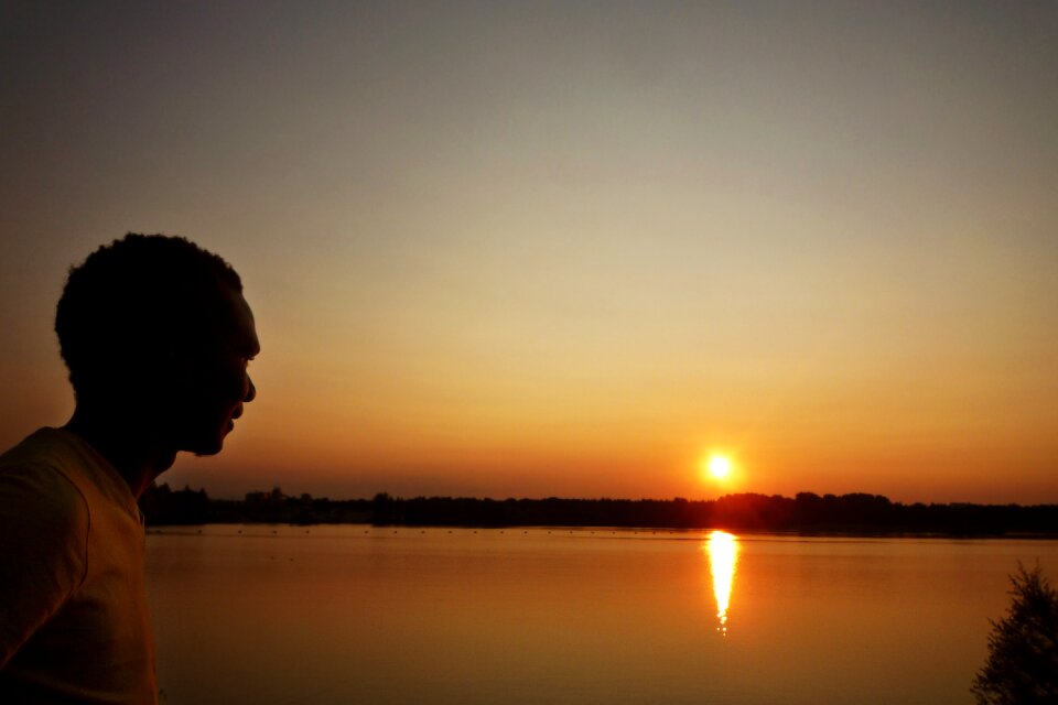 Reflection sunset sky