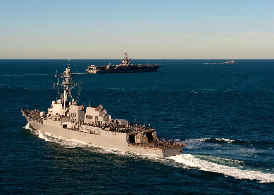 USS James E. Wiliams underway with USS Enterprise. (8181936815)