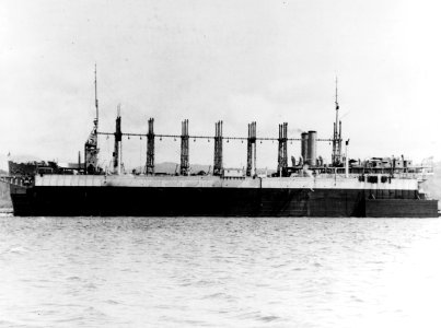 USS Jason (AV-2) in drydock USS Dewey (YFD-1), at Olongapo, Philippine Islands, on 8 March 1932 (80-CF-22672-3)