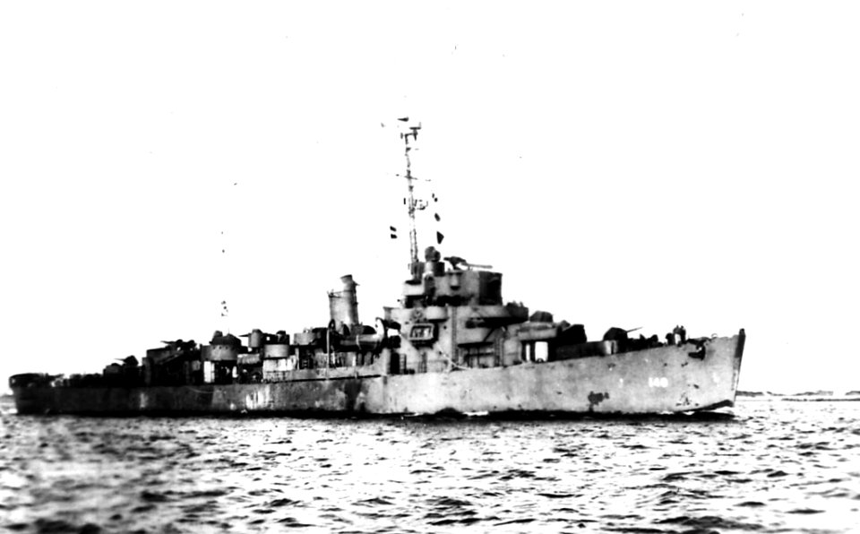 USS J.R.Y. Blakely (DE-140) underway in January 1946