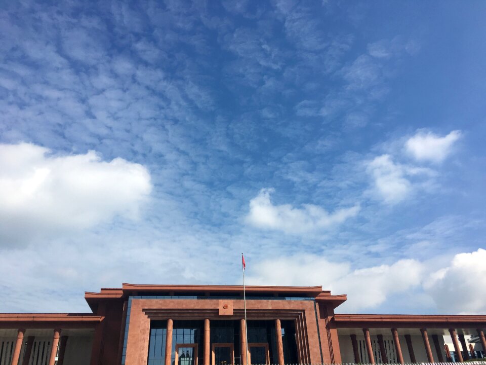 Building blue sky background