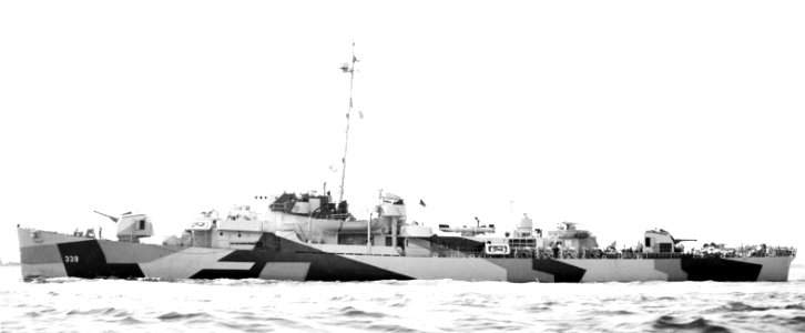 USS John C. Butler (DE-339) underway off Boston, Massachusetts (USA), on 29 May 1944 (BS 132040)
